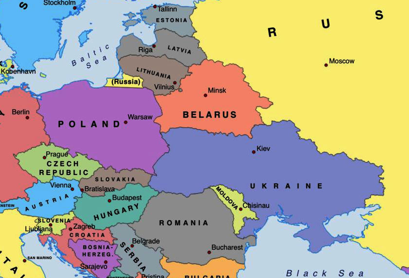 Map of Eastern Europe