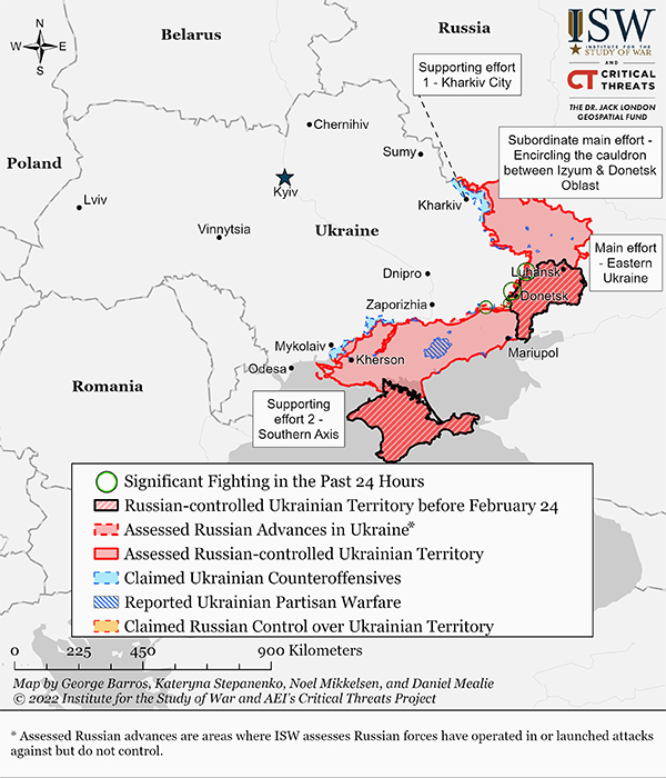 Map of the war in Ukraine, all of the
territory the Russians have grabbed is in the south east