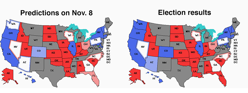 Prediction map and results map