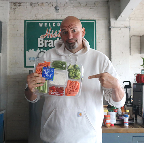 Fetterman with veggie tray