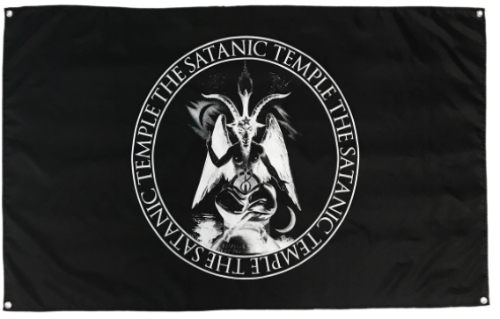Black and white Satanic temple flag