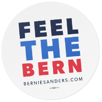 A pin says 'Feel the Bern