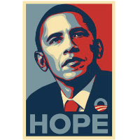The famous Shepard Fairey 'Hope' poster