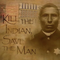 A graphic that says 'Kill the Indian, Save the Man'
