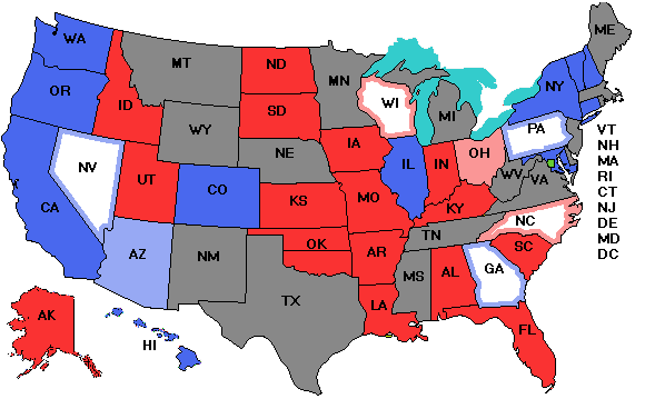 Electoral college map