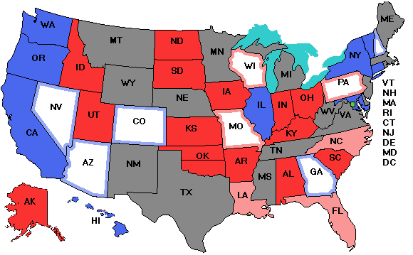 Electoral college map