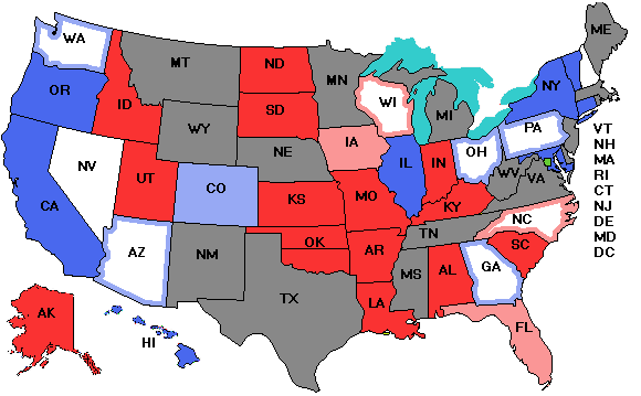 Electoral college map