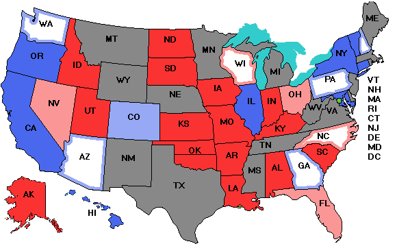 Electoral college map