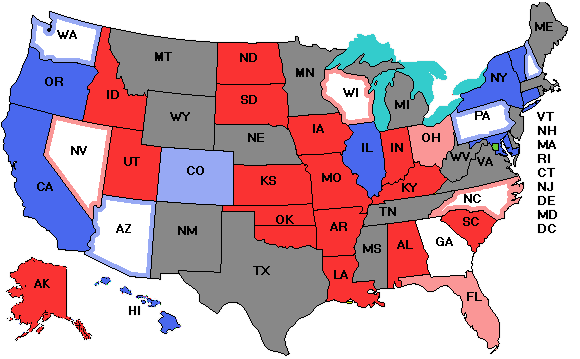 Electoral college map