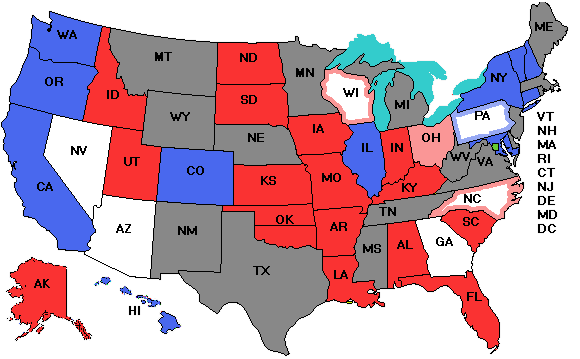 Electoral college map