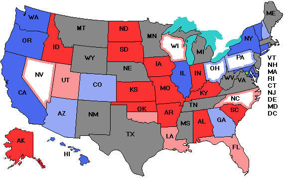 Electoral college map