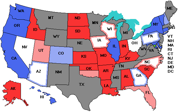 Electoral college map