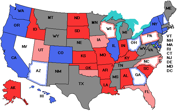 Electoral college map