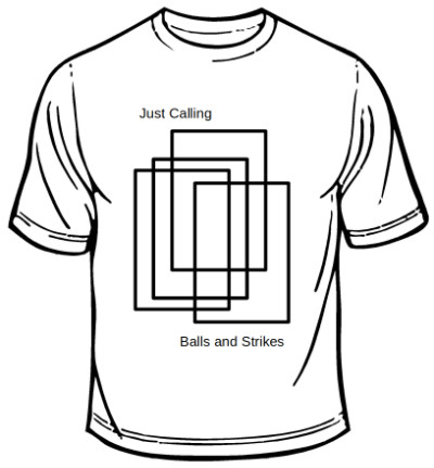 It says: 'Just Calling Balls and Strikes,' while showing a bunch of overlapping strike zones