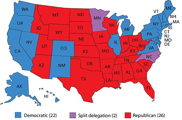 Partisan control of the 118th House