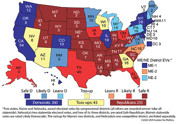 Crystal Ball electoral vote map