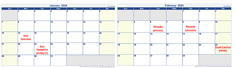 January-February Republican primary calendar