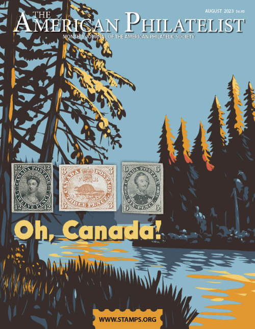 The cover of 'American Philatelist' magazine honors Canada