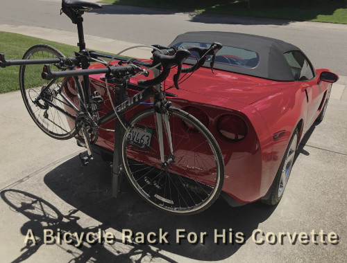 A bike rack for a Corvette