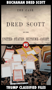 First page of the Dred Scott decision, picture of Trump's classified files