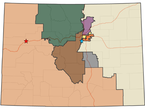 Her house and current district are in
Western Colorado, her new district is basically the eastern third of Colorado