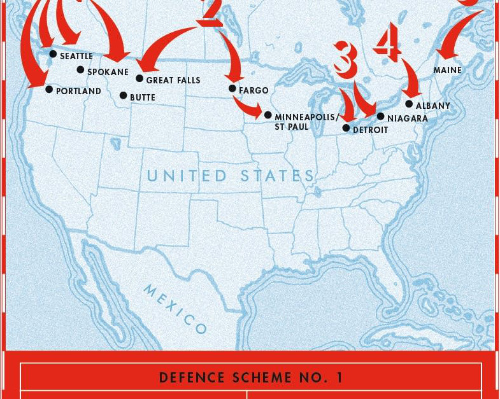 Map of Canadian plan to invade the U.S.