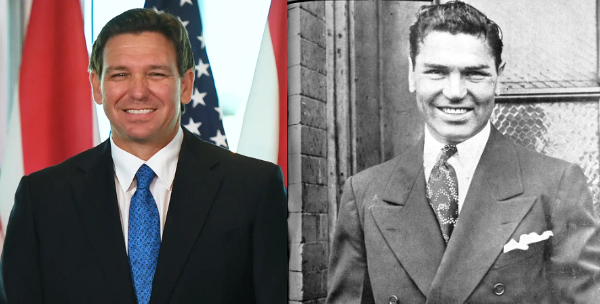 Ron DeSantis and Jack Dempsey, both
bearing a weaselly grin