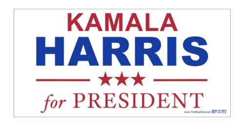 A Harris for President bumper sticker