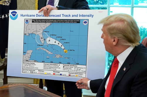 Trump has altered a hurricane map with a sharpie