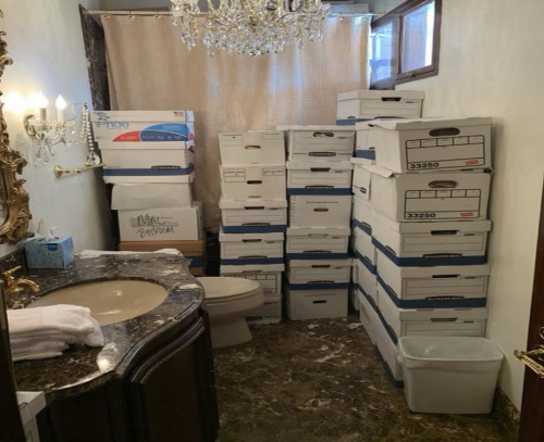 The boxes of classified documents in Trump's bathroom