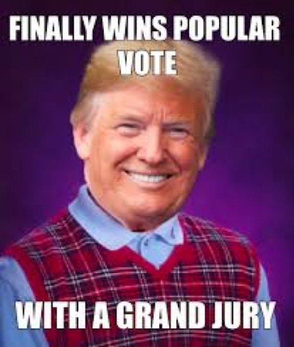 It says: 'Trump
finally wins the popular vote... with a grand jury