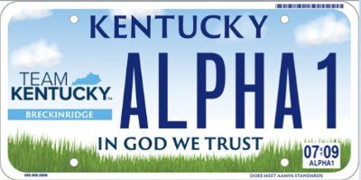 Team Kentucky license plate