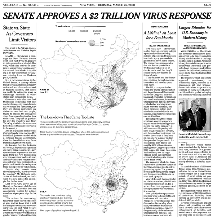 NYT page for March 26, 2020