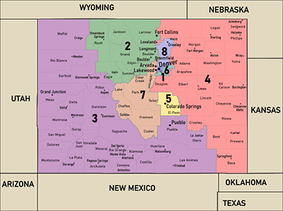 Map of Colorado's congressional districts