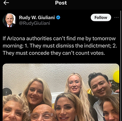 Giuliani's taunt to Arizona AZ Kris Mayes