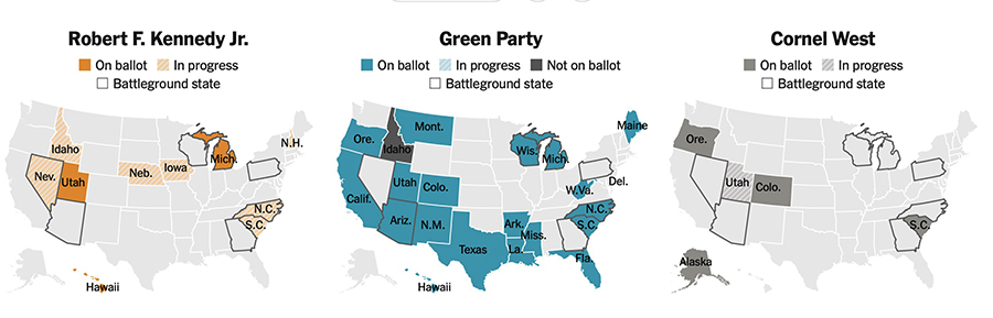 Ballot access status of third parties