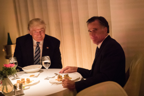 Donald Trump and Mitt Romney have an uncomfortable dinner