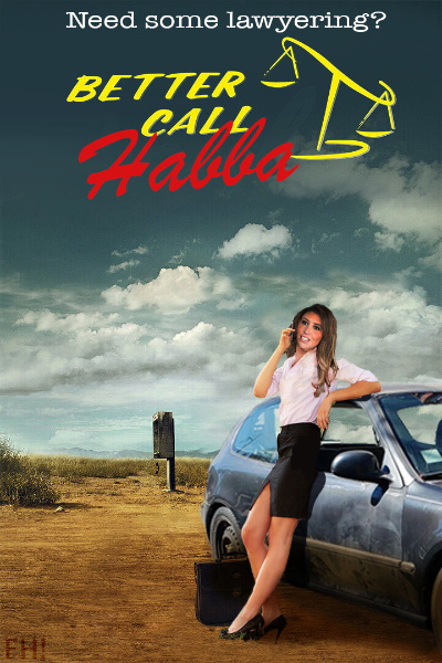 A satire of the 'Better Call
Saul' poster, as 'Better Call Alina'