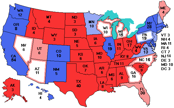 Electoral college map