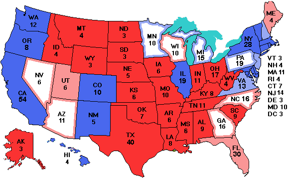 Electoral college map