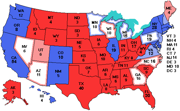 Electoral college map