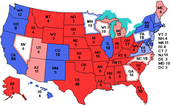 Electoral college map