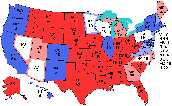 Electoral college map