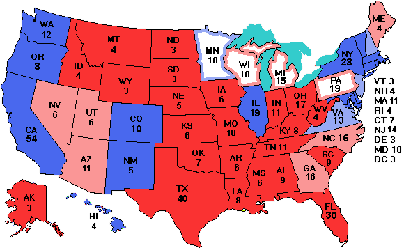 Electoral college map