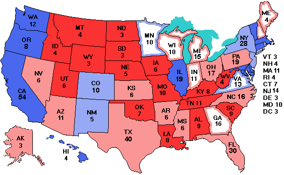 Electoral college map