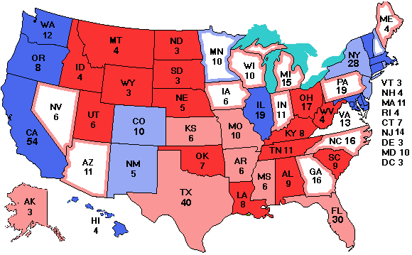 Electoral college map