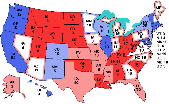 Electoral college map