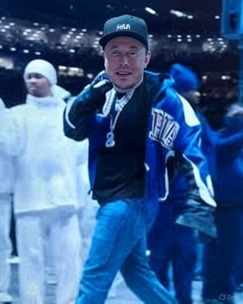 Musk's head photoshopped onto
Drake's body