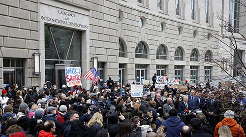 Demonstration at USAID building