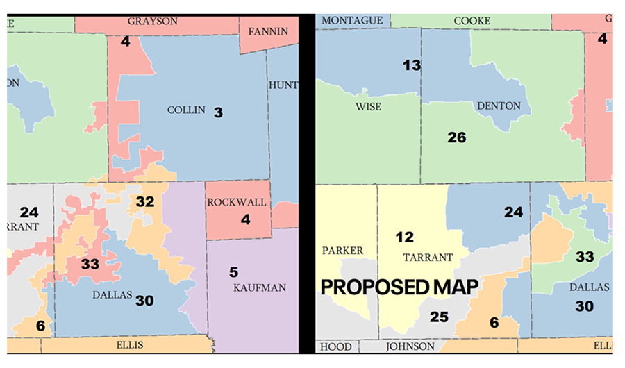 Detail on some district boundaries.